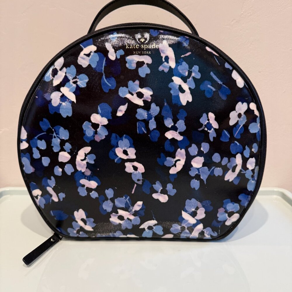 Kate Spade floral structured train case cosmetic bag